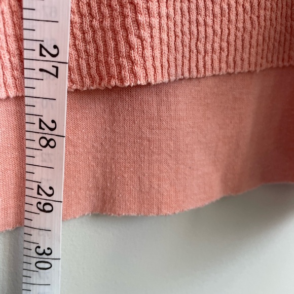 Aerie Soft Coral Pink Oversized Ribbed V-Neck Sweater - Picture 9 of 9